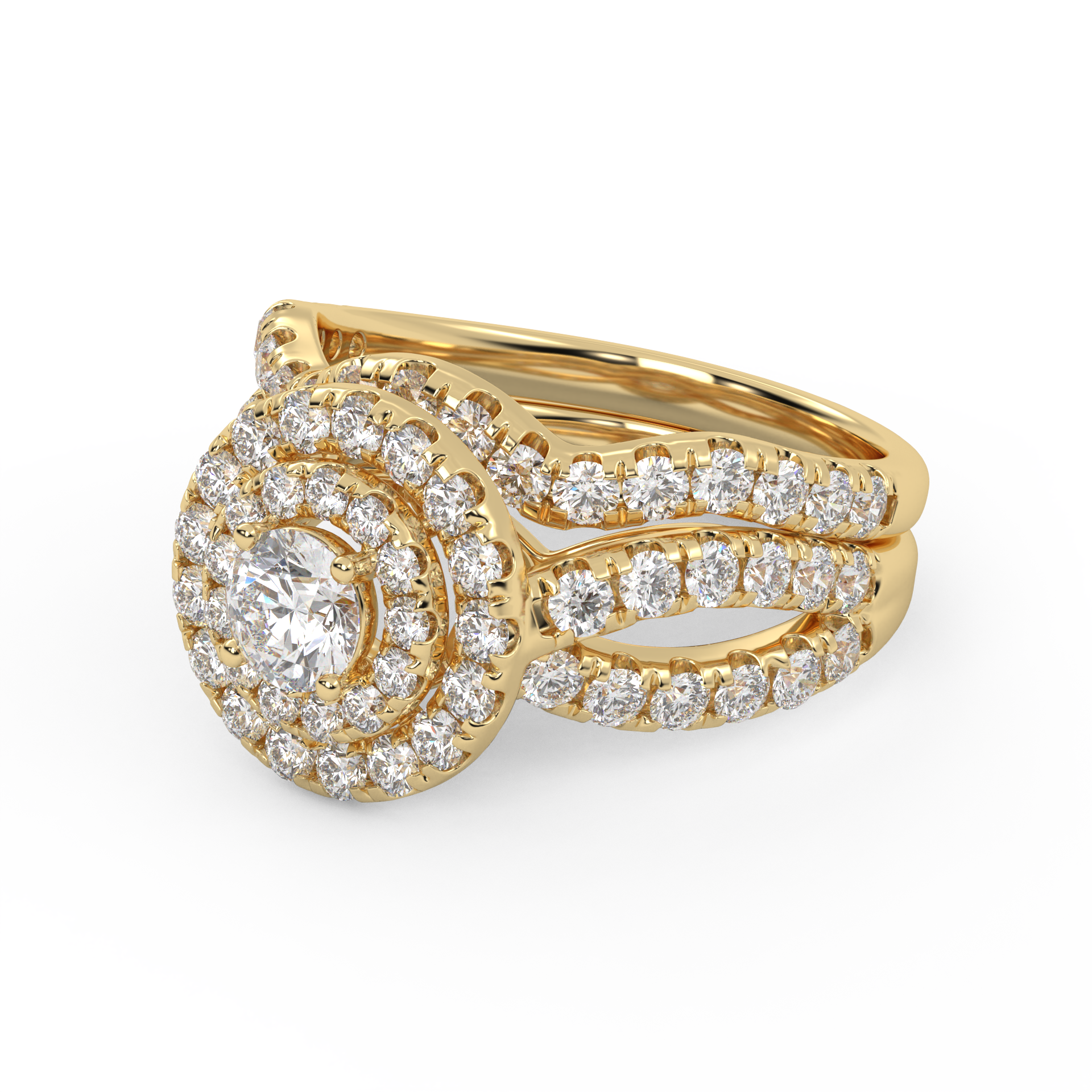 IGI Round Lab Diamond Bridal Set Ring