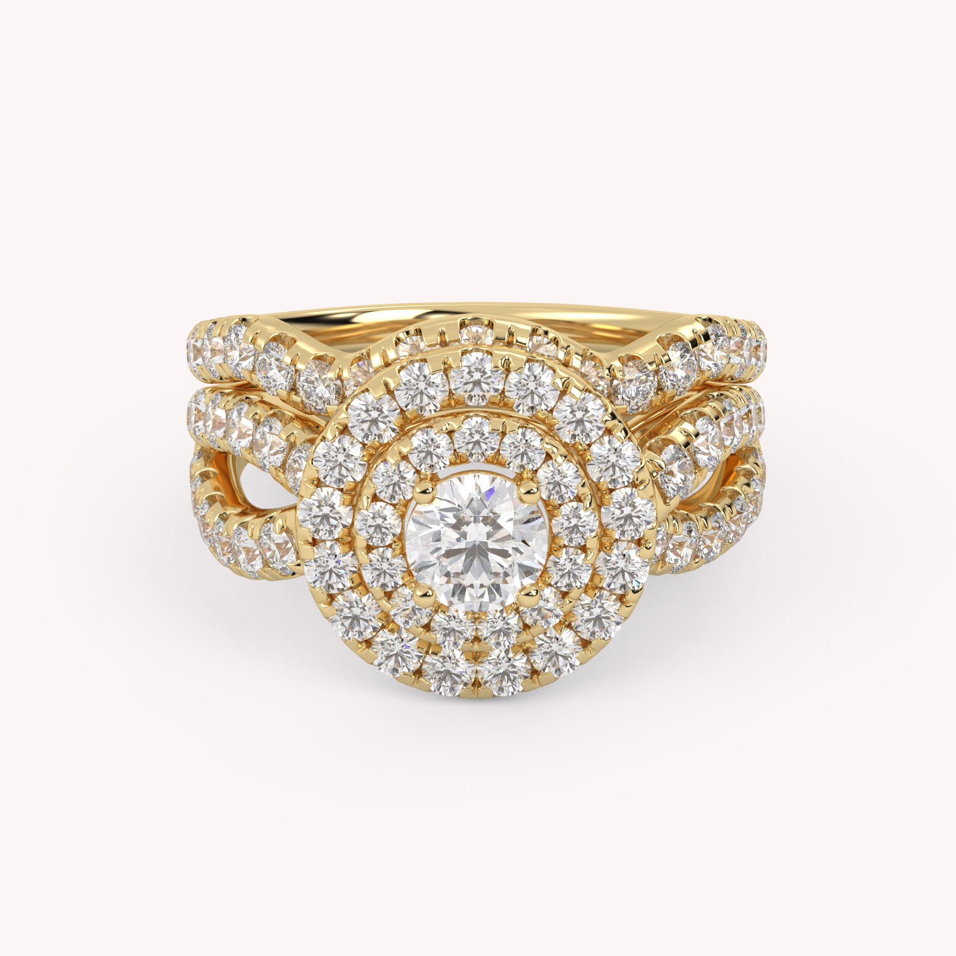 IGI Round Lab Diamond Bridal Set Ring