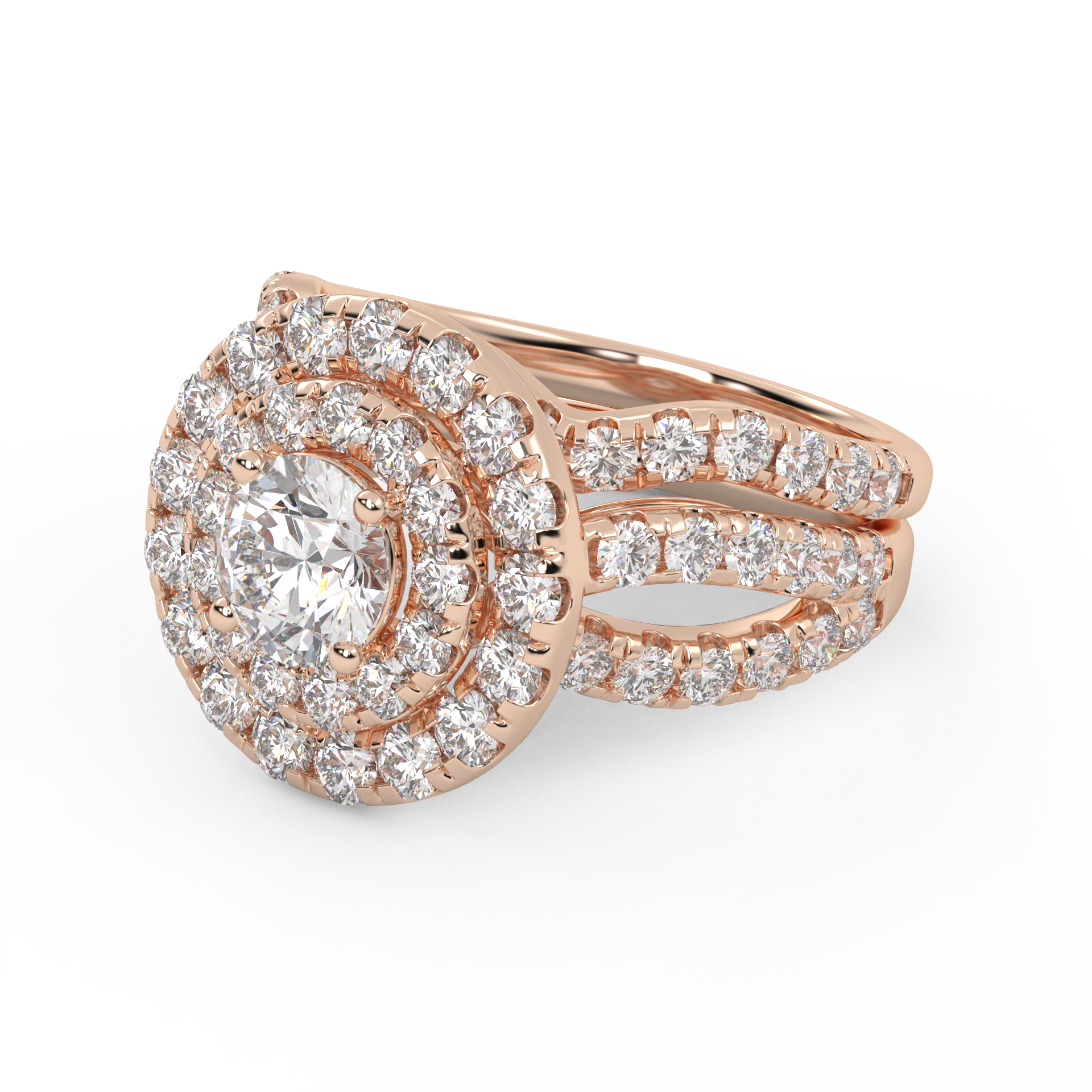 IGI Round Lab Diamond Bridal Set Ring