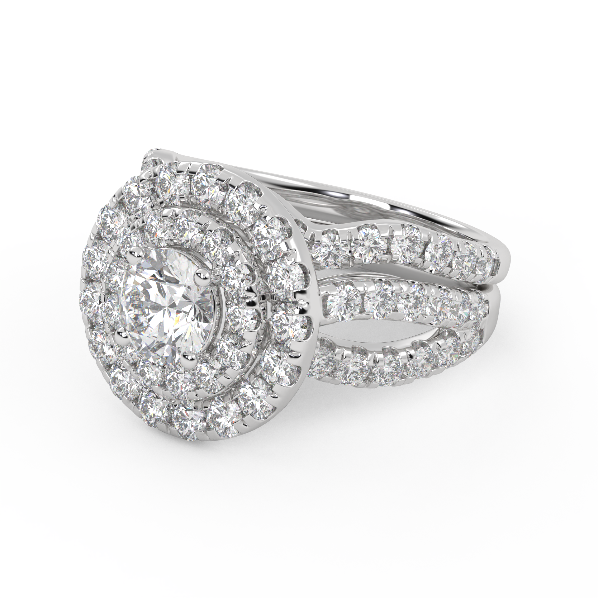 IGI Round Lab Diamond Bridal Set Ring