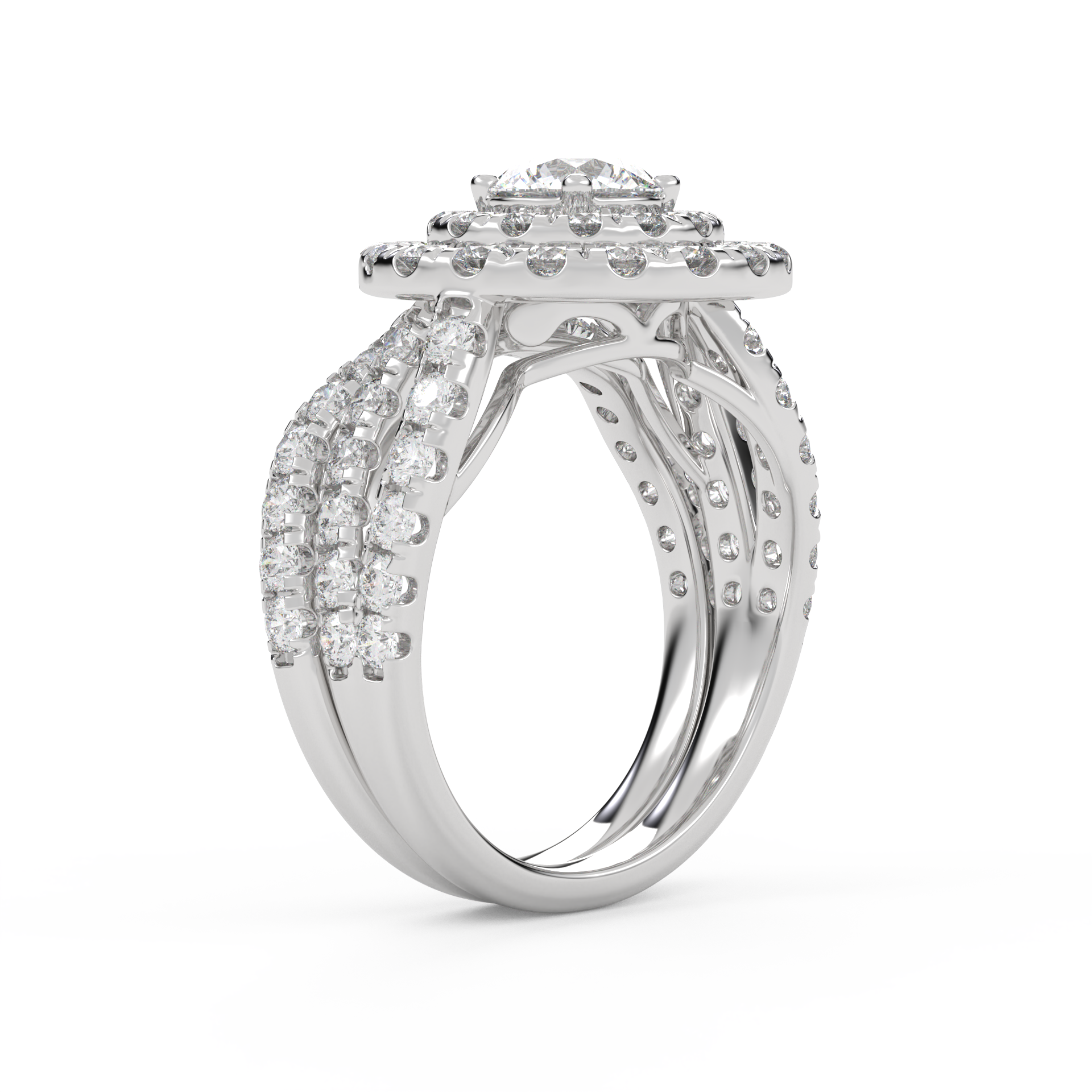 IGI Round Lab Diamond Bridal Set Ring