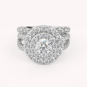 IGI Round Lab Diamond Bridal Set Ring