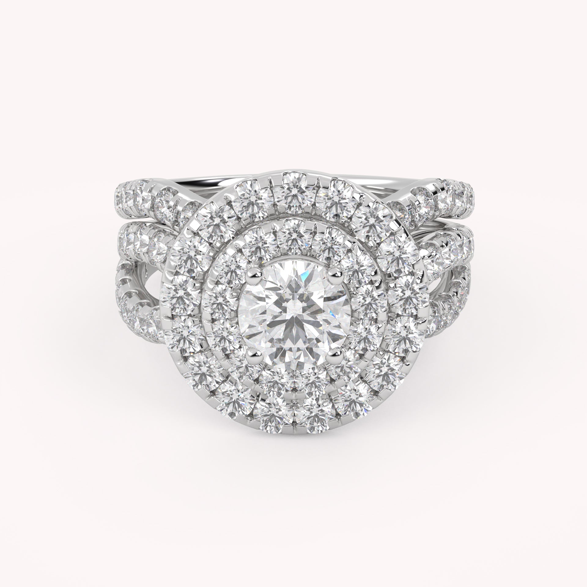 IGI Round Lab Diamond Bridal Set Ring