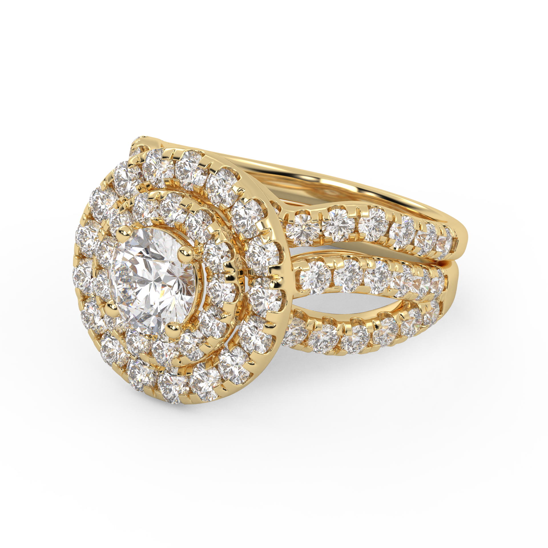 IGI Round Lab Diamond Bridal Set Ring