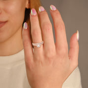 IGI Certified Lab Diamond Half Eternity Halo Bridal Set Ring