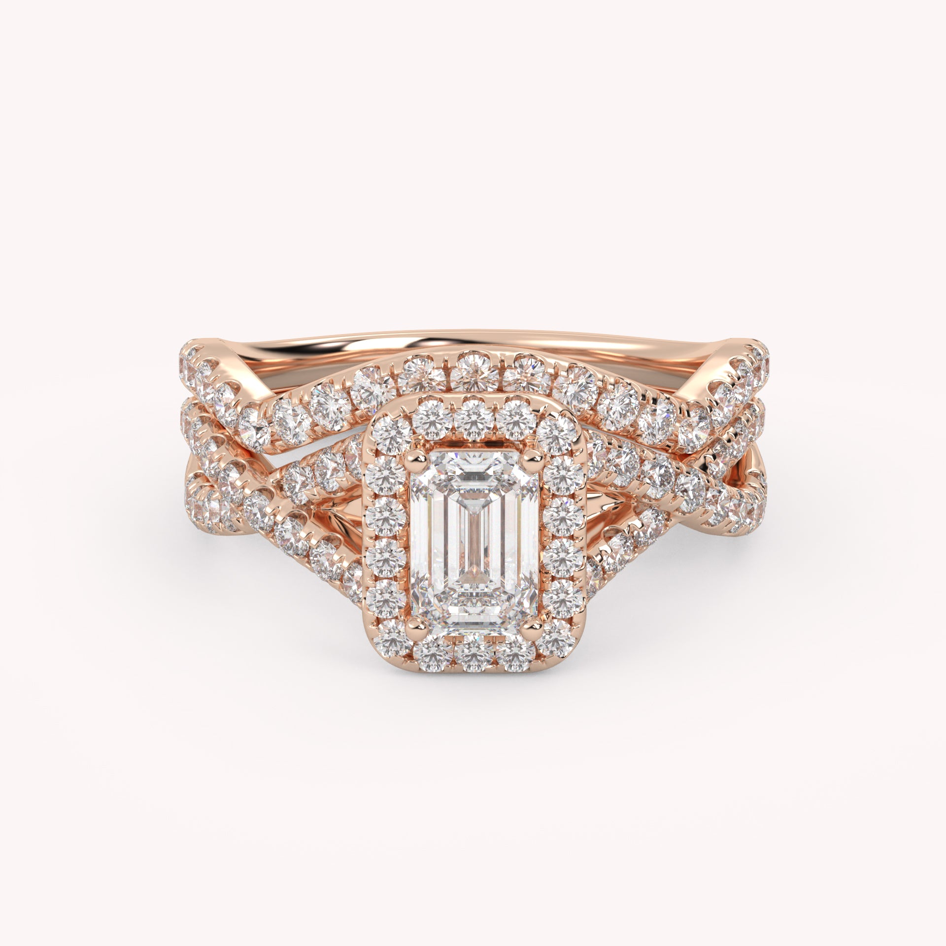 IGI Certified Infinity Halo Solitaire Bridal Set Ring