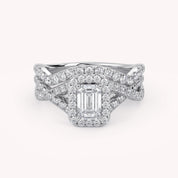 IGI Certified Infinity Halo Solitaire Bridal Set Ring