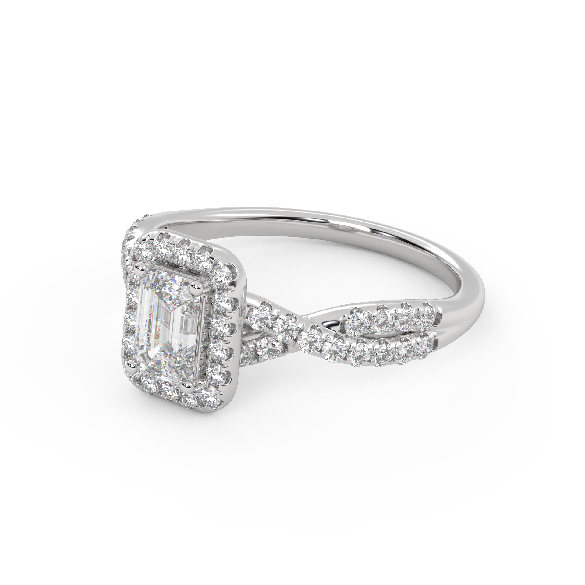 IGI Certified Infinity Halo Solitaire Bridal Set Ring