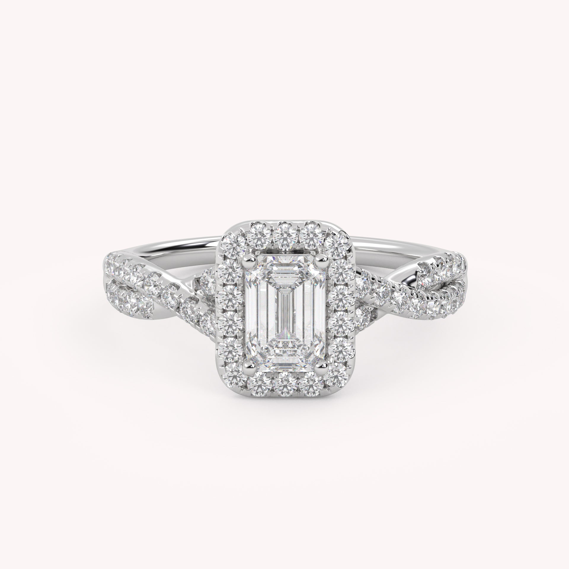 IGI Certified 1.00 Carat Emerald & Round Cut Lab Diamond Engagement Ring