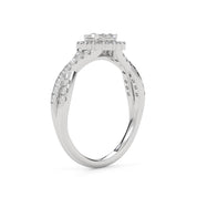 IGI Certified 1.00 Carat Pear & Round Lab Diamond Engagement Ring