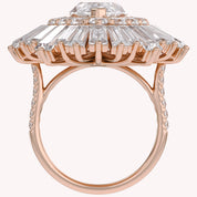 10.70 CTTW Lab Grown Diamond Double Halo Sunburst Engagement Ring