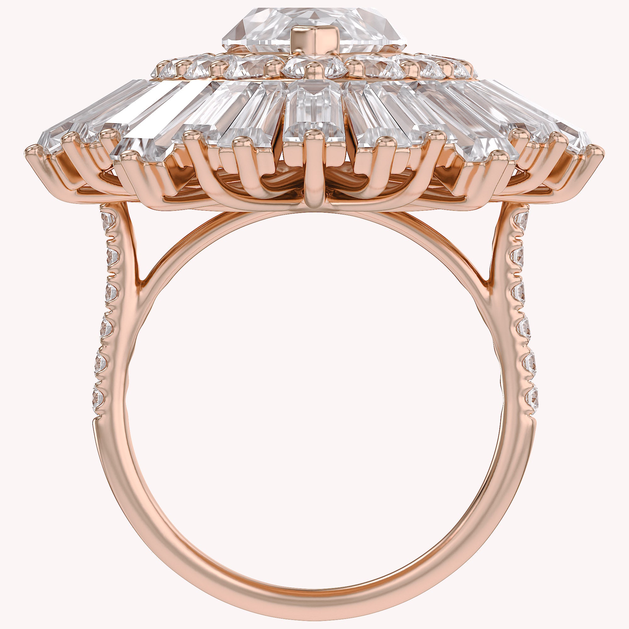 10.70 CTTW Lab Grown Diamond Double Halo Sunburst Engagement Ring