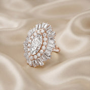 10.70 CTTW Lab Grown Diamond Double Halo Sunburst Engagement Ring