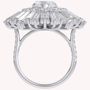 10.70 CTTW Lab Grown Diamond Double Halo Sunburst Engagement Ring