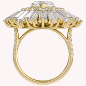 10.70 CTTW Lab Grown Diamond Double Halo Sunburst Engagement Ring