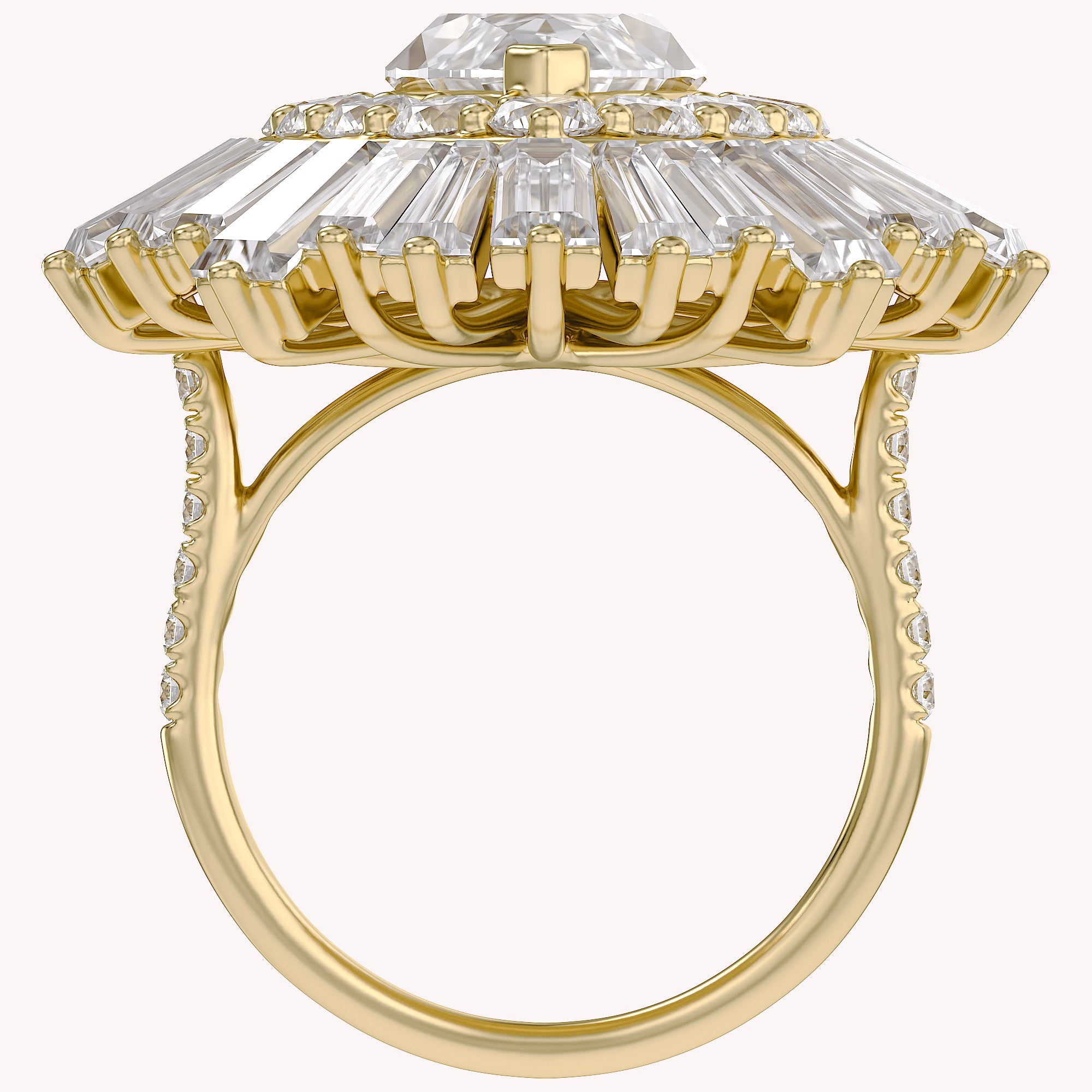 10.70 CTTW Lab Grown Diamond Double Halo Sunburst Engagement Ring