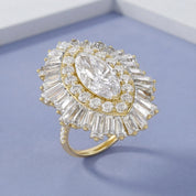 10.70 CTTW Lab Grown Diamond Double Halo Sunburst Engagement Ring