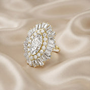 10.70 CTTW Lab Grown Diamond Double Halo Sunburst Engagement Ring
