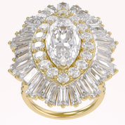 10.70 CTTW Lab Grown Diamond Double Halo Sunburst Engagement Ring