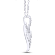 3 Stone Swirl Heart Lab Grown Diamond Pendant Necklace