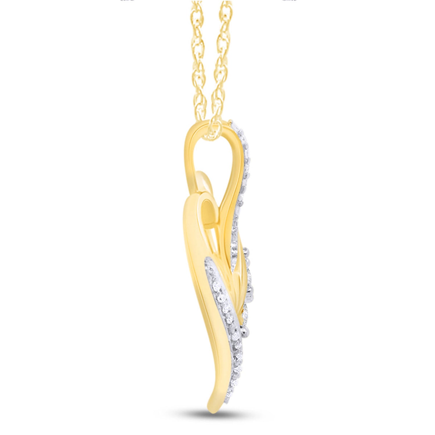 3 Stone Swirl Heart Lab Grown Diamond Pendant Necklace
