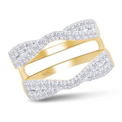 Round Cut White Cubic Zirconia Double Infinity Wedding Ring Guard Enhancer in 925 Sterling Silver