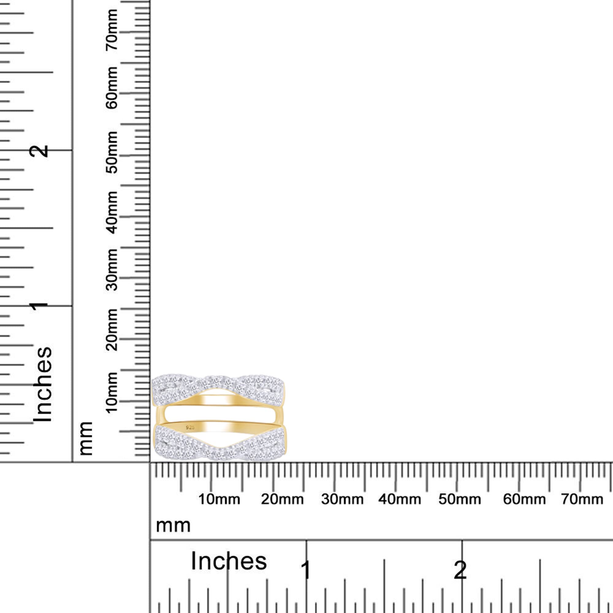 Round Cut White Cubic Zirconia Double Infinity Wedding Ring Guard Enhancer in 925 Sterling Silver