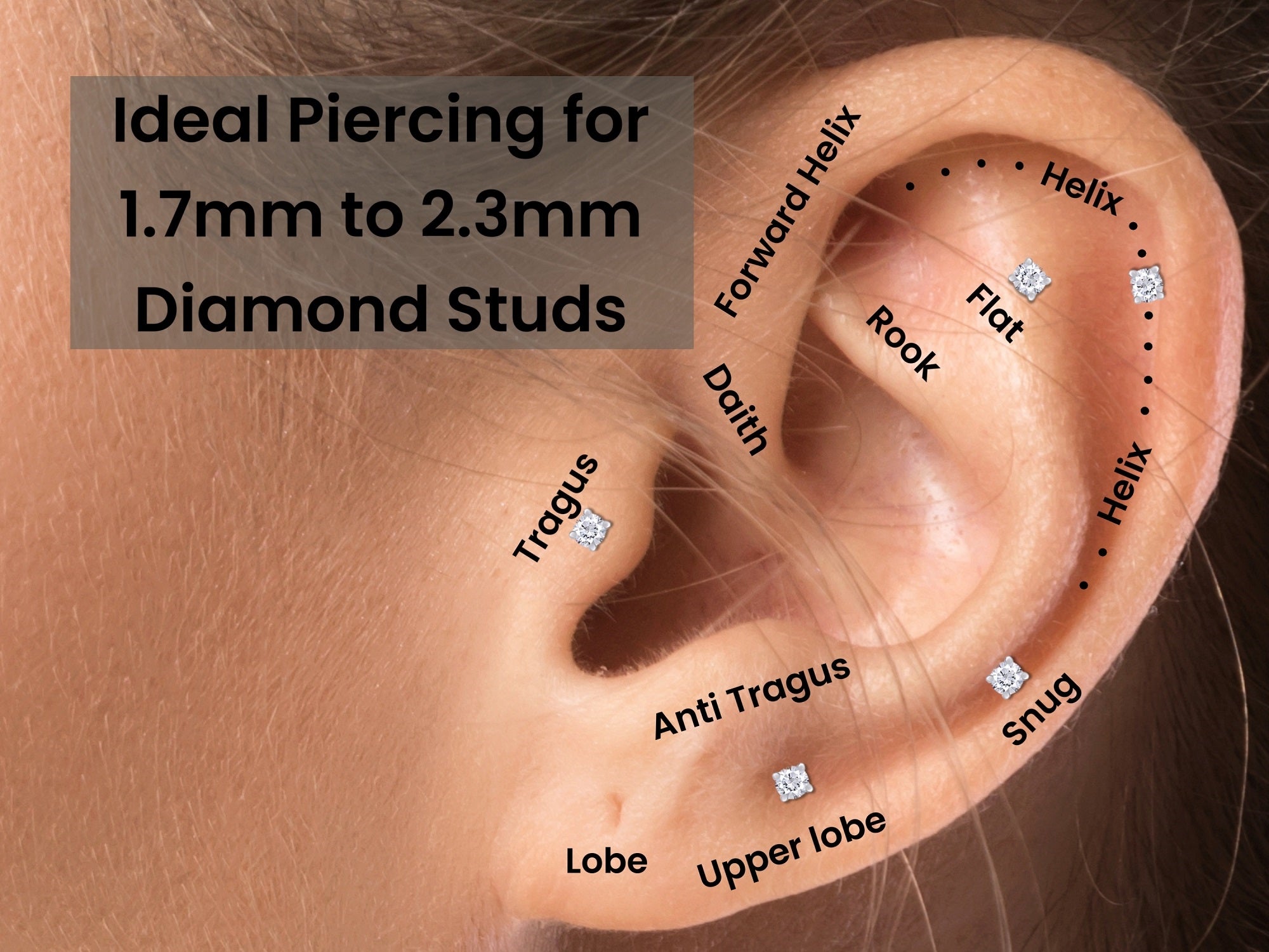 0.04 to 0.25 Carat Round Cut Natural Diamond Stud Screw Back Earrings in 14k Solid Gold Jewelry