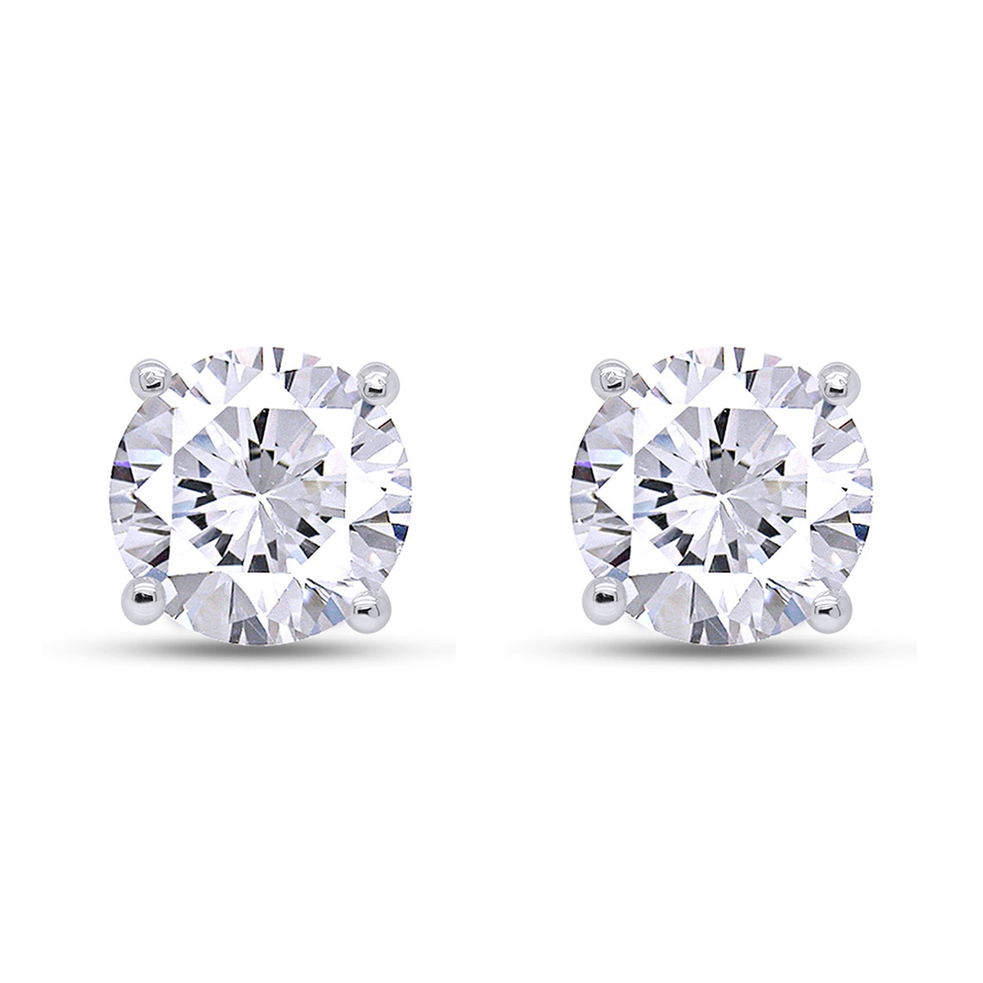 IGI CERTIFIED 1 to 10 Carat LAB GROWN Solitaire Diamond Stud Earrings Round Cut 4 Prong Screw Back in 14k Solid Gold (F-G Color, VS1-VS2 Eye Clean Clarity)