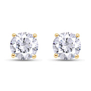 IGI CERTIFIED 1 to 10 Carat LAB GROWN Solitaire Diamond Stud Earrings Round Cut 4 Prong Screw Back in 14k Solid Gold (F-G Color, VS1-VS2 Eye Clean Clarity)