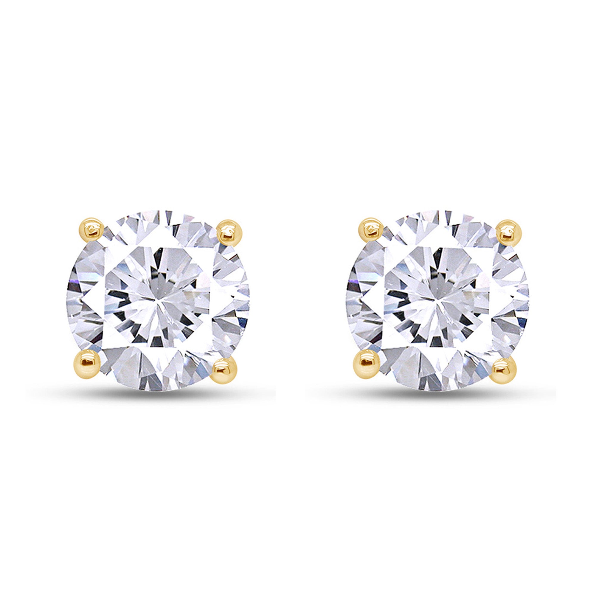 IGI CERTIFIED 1 to 10 Carat LAB GROWN Solitaire Diamond Stud Earrings Round Cut 4 Prong Screw Back in 14k Solid Gold (F-G Color, VS1-VS2 Eye Clean Clarity)