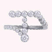 Bubble Round Lab Grown Diamond Initial Letter Ring