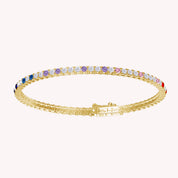 Multi Color Cubic Zirconia Rainbow Tennis Bracelet For Women