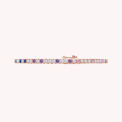 Multi Color Cubic Zirconia Rainbow Tennis Bracelet For Women