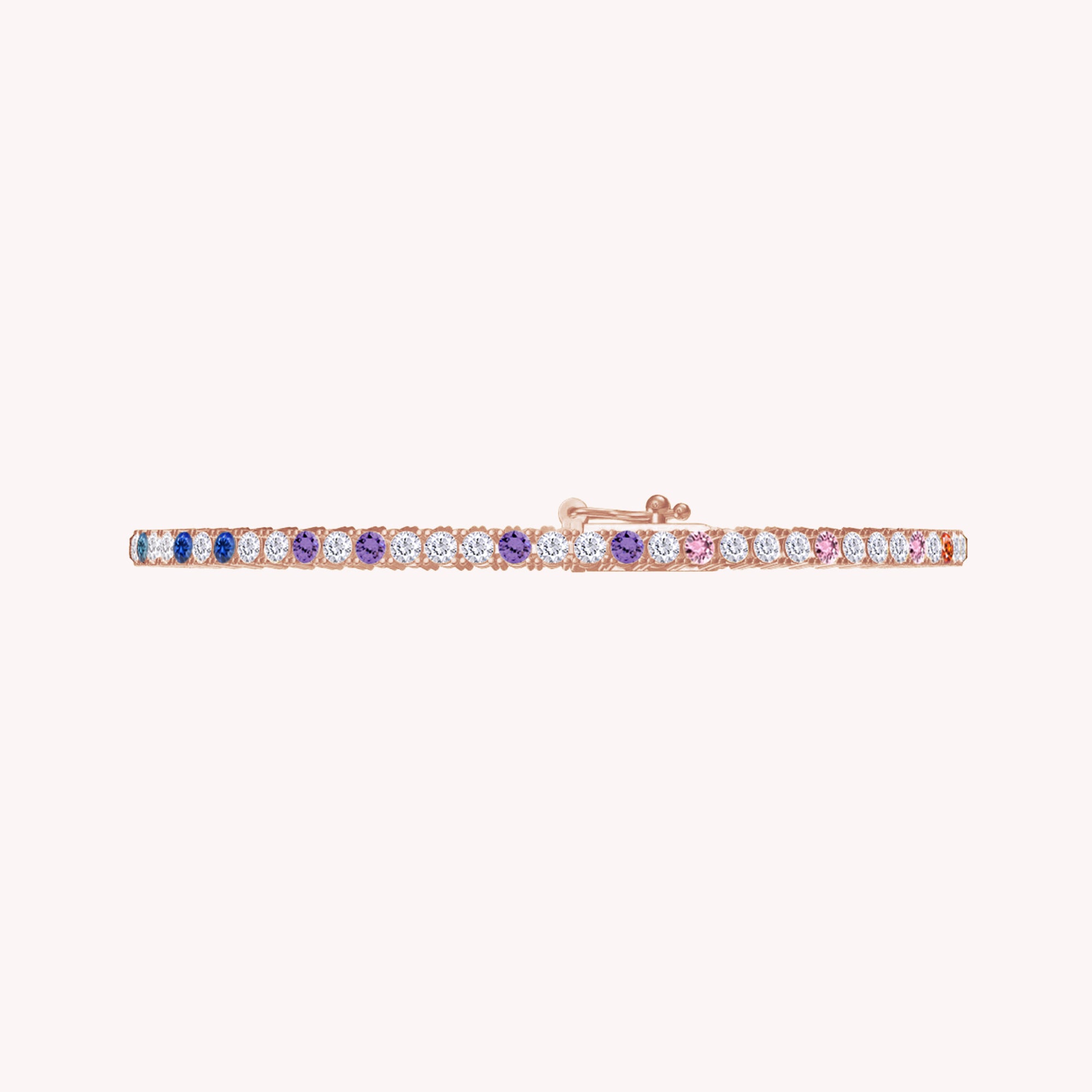 Multi Color Cubic Zirconia Rainbow Tennis Bracelet For Women