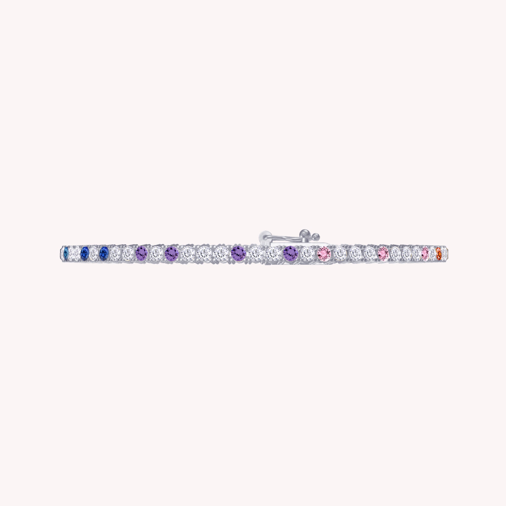 Multi Color Cubic Zirconia Rainbow Tennis Bracelet For Women