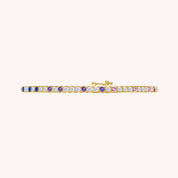 Multi Color Cubic Zirconia Rainbow Tennis Bracelet For Women