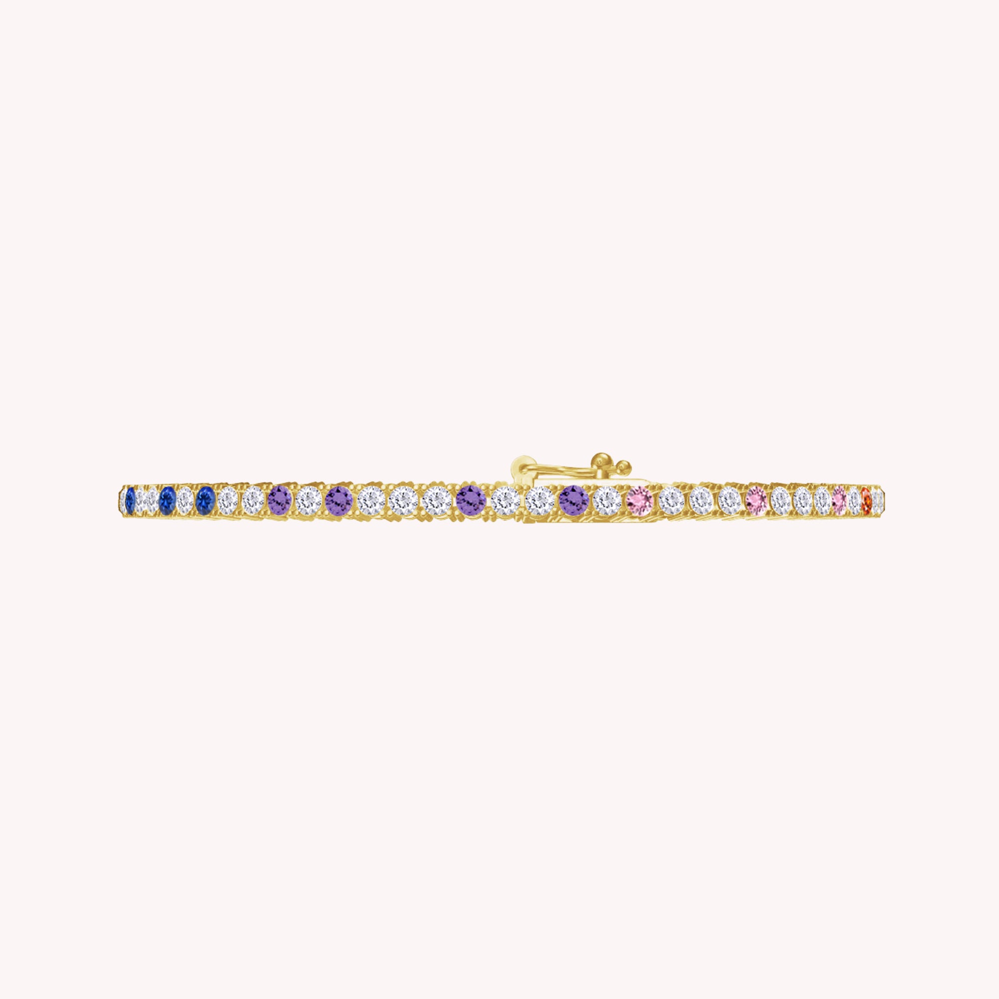 Multi Color Cubic Zirconia Rainbow Tennis Bracelet For Women