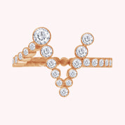 Bubble Round shape White Cubic Zirconia Initial Letter Ring