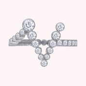 Bubble Round shape White Cubic Zirconia Initial Letter Ring