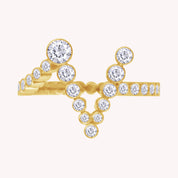 Bubble Round shape Lab Created Moissanite Initial Letter Ring
