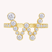 Bubble Round shape Lab Created Moissanite Initial Letter Ring