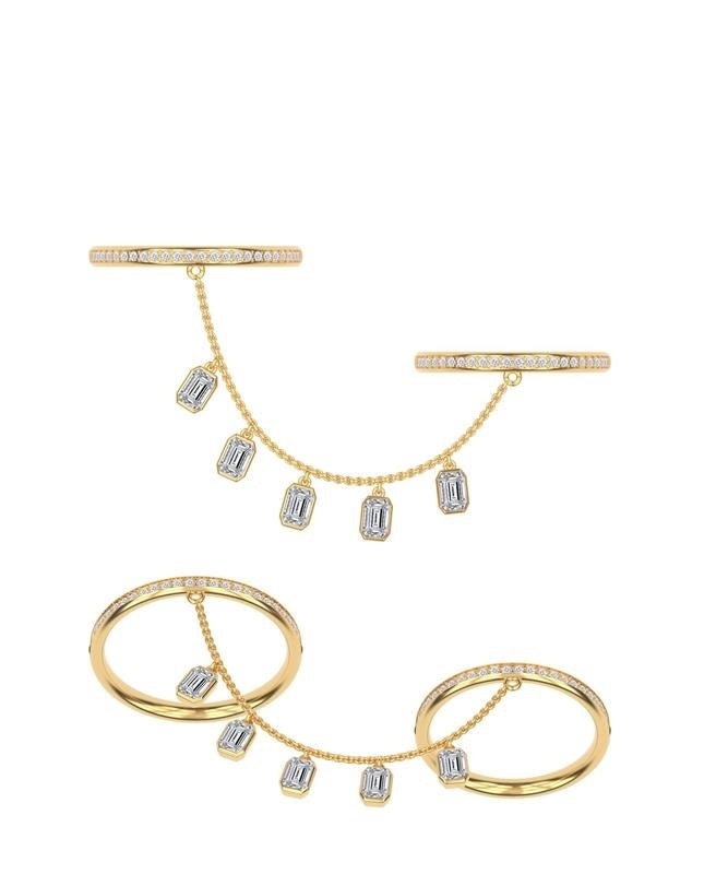 Right Hand Two Finger Chain Ring
