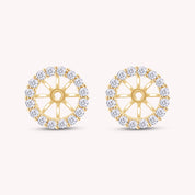Halo Women's Earring Jackets for 8.50MM Round Shape Studs with Lab Grown Diamond Ear Jackets