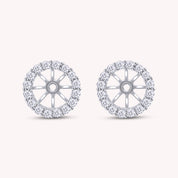 Halo Women's Earring Jackets for 8.50MM Round Shape Studs with Lab Grown Diamond Ear Jackets