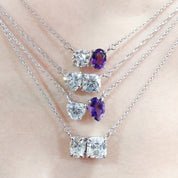 Pear & Emerald Shape Lab Grown Diamond Toi Et Moi Pendant Necklace