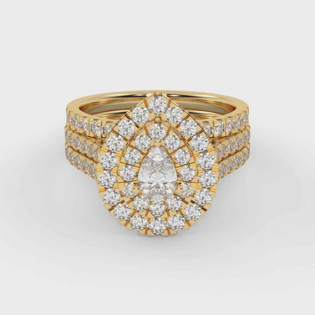 IGI Certified Pear and Round Bridal Set