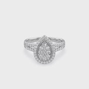 Halo Teardrop Engagement Lab Grown Diamond Ring