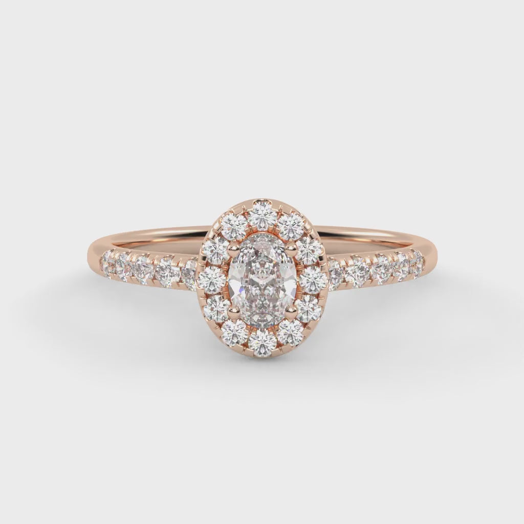 Oval & Round 0.60 Carat Lab Diamond Ring – IGI Certified