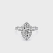 Marquise Hidden Halo Solitaire Lab Grown Diamond Engagement Ring